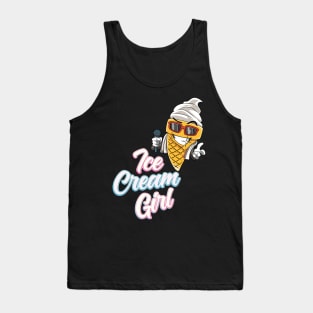 Ice Cream Cool Summer Vacation Sun Glasses Tank Top